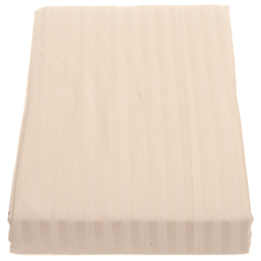 Beige Stripes Double Bed Sheet – 96x102" | Satin Finish