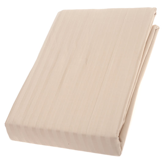 Beige Stripes Double Bed Sheet – 96x102" | Satin Finish