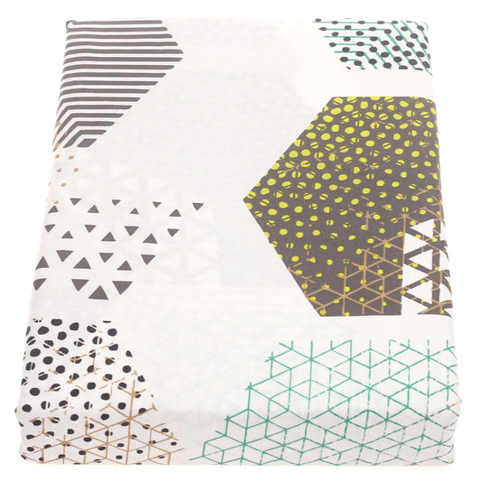 Geometric Textures Double Bed Sheet – 96x102" | Satin Finish