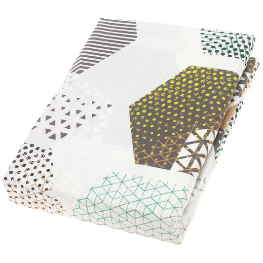 Geometric Textures Double Bed Sheet – 96x102" | Satin Finish