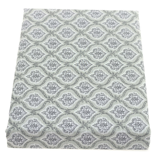 Grey Damask Double Bed Sheet – 96x102" | Percale Cotton