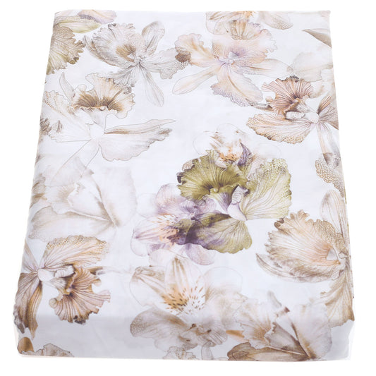 Neutral Florals Double Bed Sheet – 96x102" | Satin Finish
