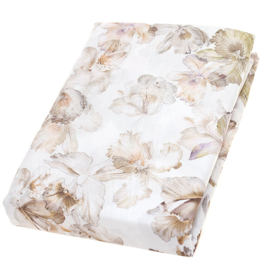 Neutral Florals Double Bed Sheet – 96x102" | Satin Finish