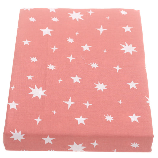 Pink Stars Single Bed Sheet – 68x96" | 100% Cotton
