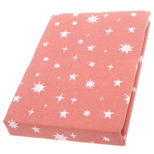Pink Stars Single Bed Sheet – 68x96" | 100% Cotton