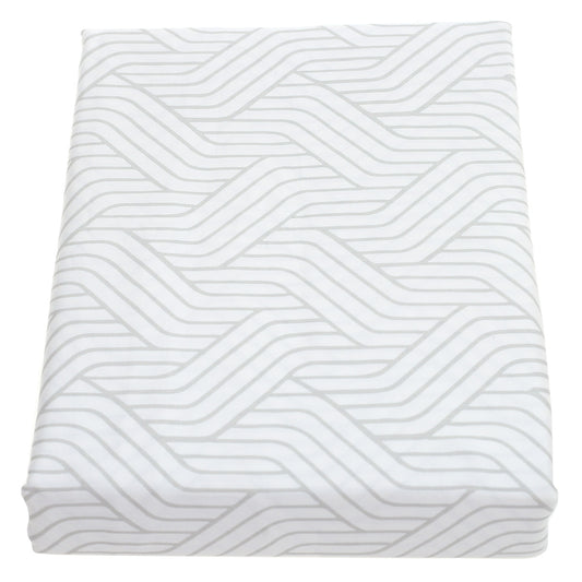 White & Grey Textures Double Bed Sheet – 96x102" | Satin Finish