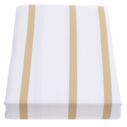 White & Black Stripe Double Bed Sheet – 96x102" | Satin Finish