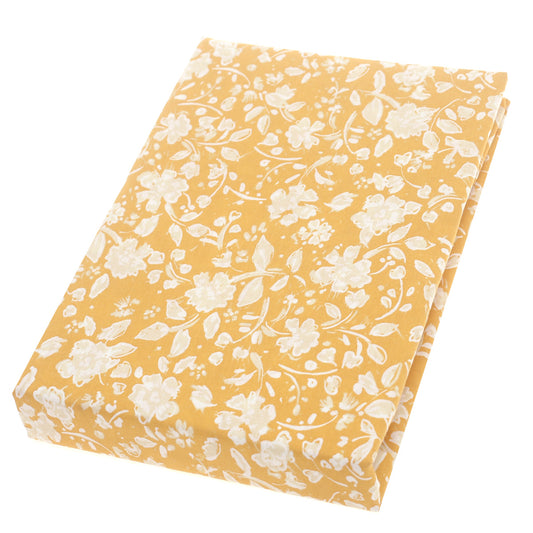Yellow Flora Single Bed Sheet 68x96" Cotton