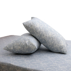 Grey Leaf Vines Double Bed Sheet – 90x100 Inches with 2 Pillow Covers