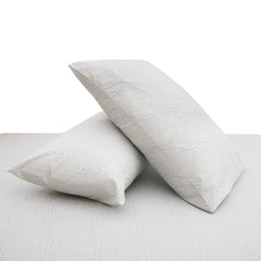 Light Grey Leaf Vines Double Bed Sheet – 90x100 Inches with 2 Pillow Covers