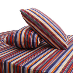 Medium Stripes Colorful Double Bed Sheet – 90x100 Inches with 2 Pillow Covers
