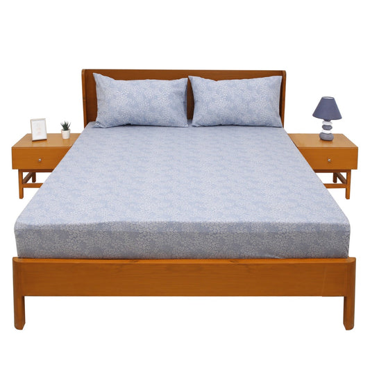 Blue Chintz Double Bed Sheet – 96x102"