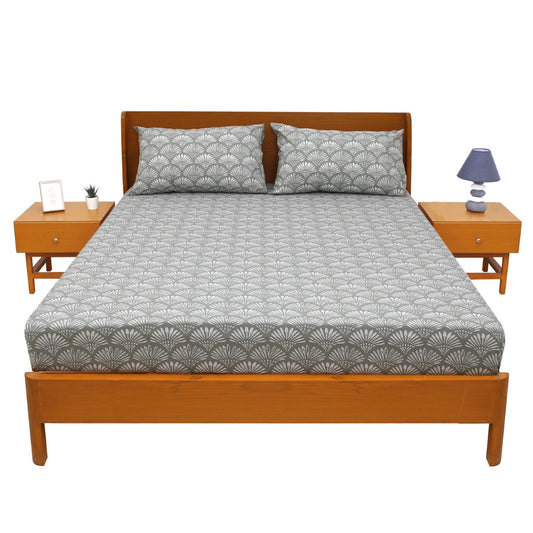 Grey Textures Double Bed Sheet – 96x102"