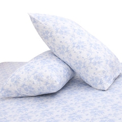 Linear Blues Double Bed Sheet – 96x102" | Soft Cotton Comfort
