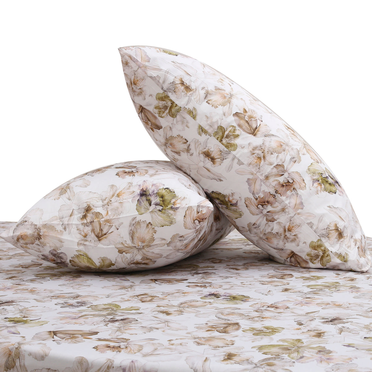 Neutral Flora Double Bed Sheet – 96x102" – Soft Cotton Comfort