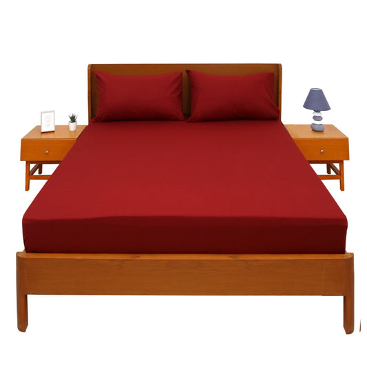 Red Dyed Double Bed Sheet – 96x102"