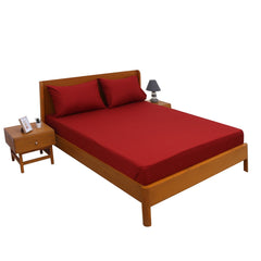Red Dyed Double Bed Sheet – 96x102"