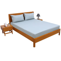 Silver Grey Dyed Double Bed Sheet 96 x 102 Inches | Plain Solid Double Bedding