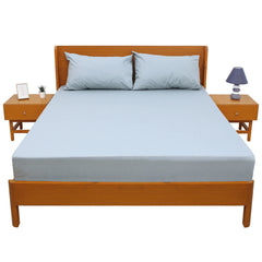 Silver Grey Dyed Double Bed Sheet 96 x 102 Inches | Plain Solid Double Bedding
