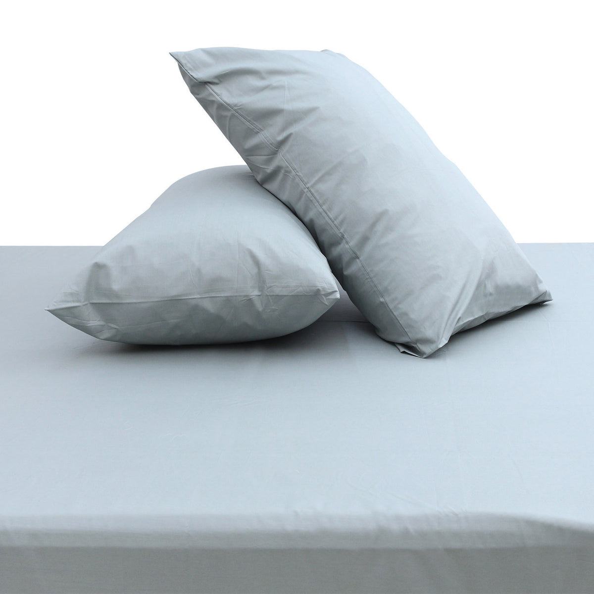 Silver Grey Dyed Double Bed Sheet 96 x 102 Inches | Plain Solid Double Bedding