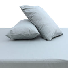 Silver Grey Dyed Double Bed Sheet 96 x 102 Inches | Plain Solid Double Bedding