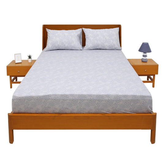 White Chintz Double Bed Sheet – 96x102"