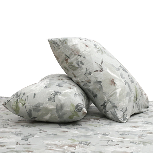 White Textures Double Bed Sheet – 96x102" | Elegant Floral Design