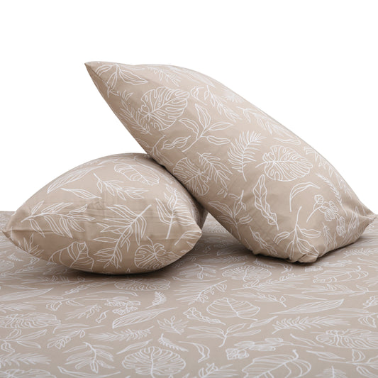 Linear Neutral Double Bed Sheet – 96x102 inches | Soft & Breathable Cotton Blend