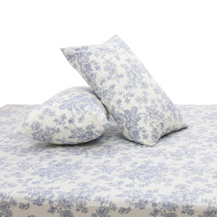 Blue Floral Double Bed Sheet 96x102" – Rotary Printing Percale