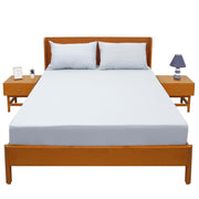 Sky Blue Dyed Double Bed Sheet 96x102" – Dyed Percale - Habitt