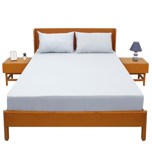 Sky Blue Dyed Double Bed Sheet 96x102" – Dyed Percale