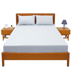 Sky Blue Dyed Double Bed Sheet 96x102" – Dyed Percale