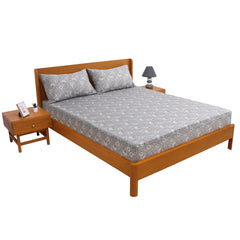 Block Floral Double Bed Sheet 96x102" – Rotary Printing Percale