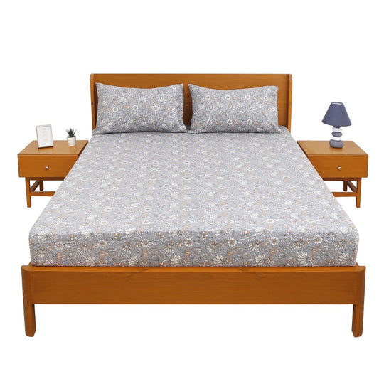 Block Floral Double Bed Sheet 96x102" – Rotary Printing Percale