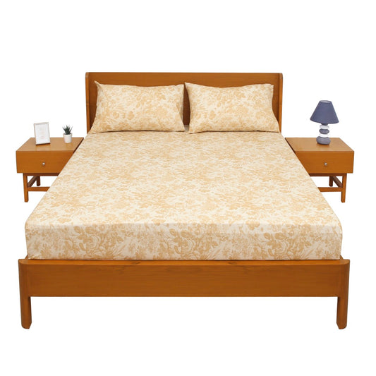 Neutral Florals Double Bed Sheet 96x102" – Rotary Printing Percale