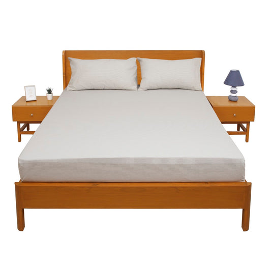 Neutral Lines Double Bed Sheet 96x102" – Rotary Printing Percale