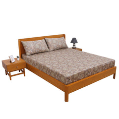 Floral Pattern Double Bed Sheet with Pillow Covers – 96x102 Inches