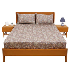 Floral Pattern Double Bed Sheet with Pillow Covers – 96x102 Inches