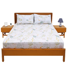 Floral Drama Double Bed Sheet with Pillow Covers – 96x102 Inches