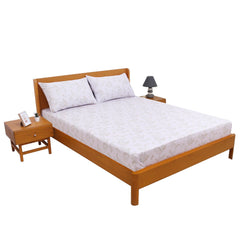 Floral Leaf Double Bed Sheet with Pillow Covers – 96x102 Inches