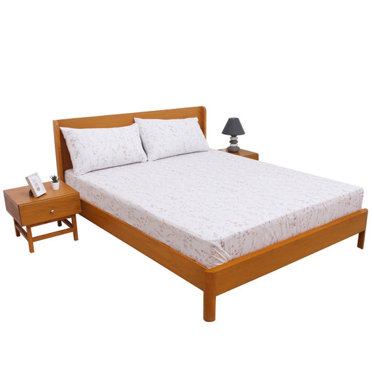 Floral Nines Double Bed Sheet with Pillow Covers – 96x102 Inches