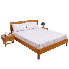Floral Nines Double Bed Sheet with Pillow Covers – 96x102 Inches