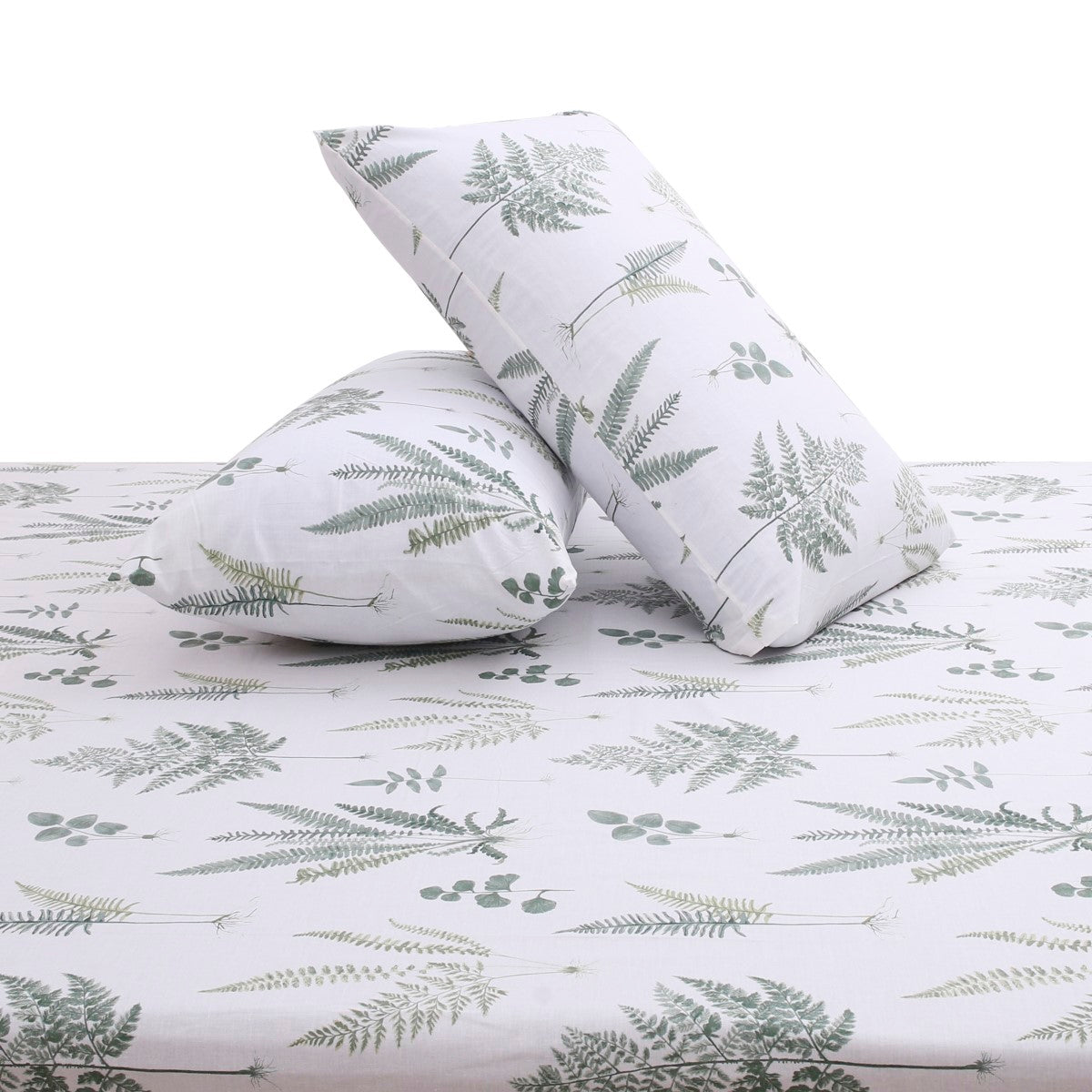 Green Textures Double Bed Sheet with Pillow Covers – 96x102 Inches