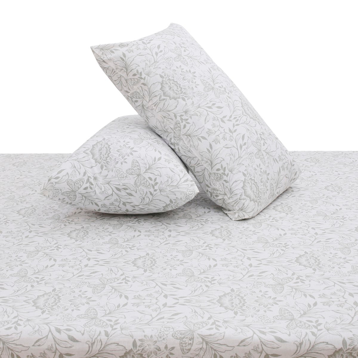 Linear Greys Double Bed Sheet with Pillow Covers – 96x102 Inches