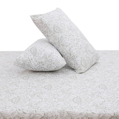 Linear Greys Double Bed Sheet with Pillow Covers – 96x102 Inches