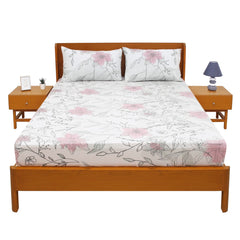 Linear Pattern Double Bed Sheet with Pillow Covers – 96x102 Inches