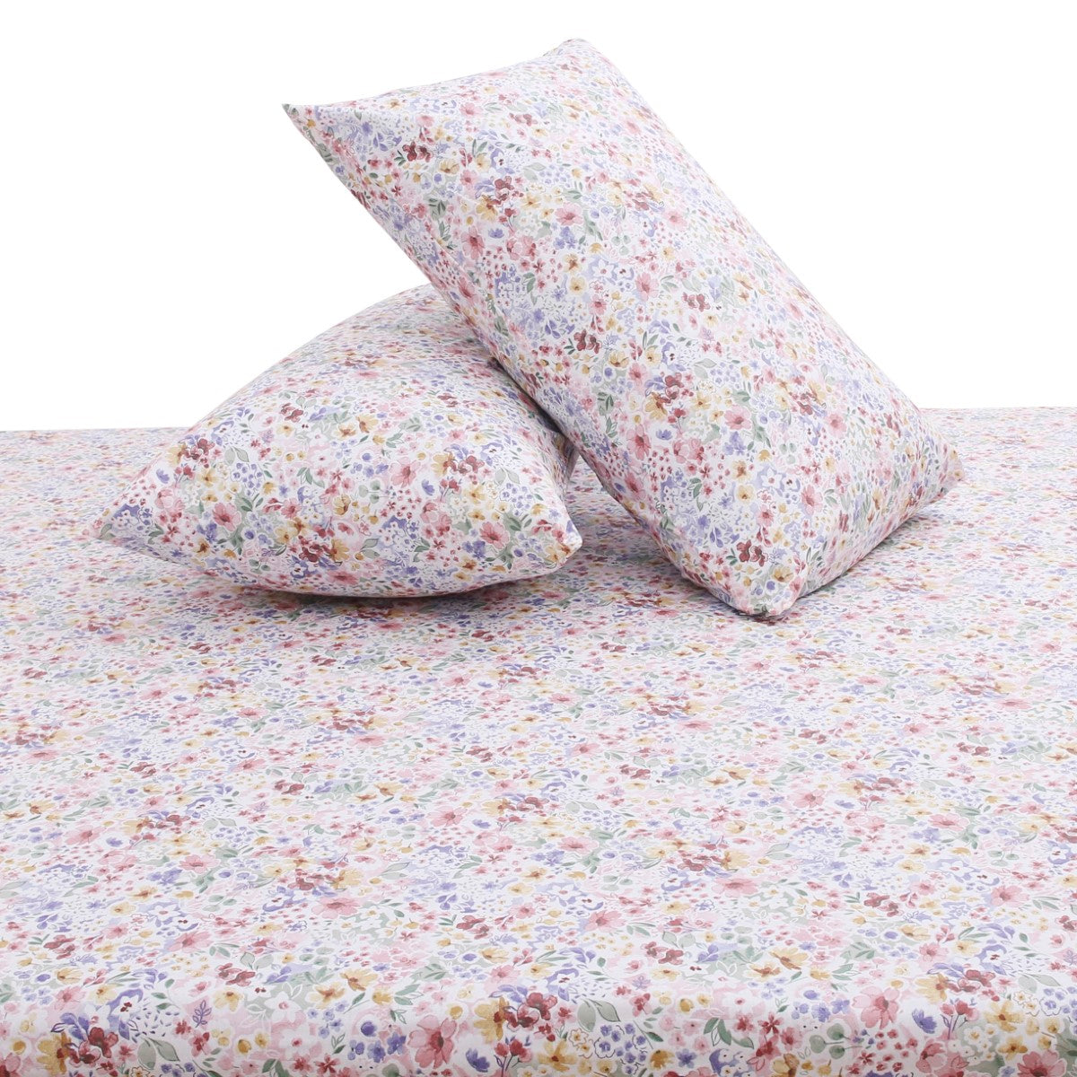 Multi Floral Double Bed Sheet with Pillow Covers – 96x102 Inches
