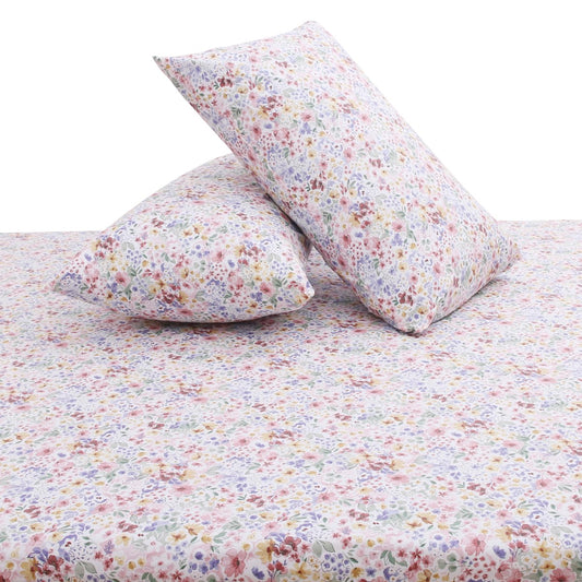 Multi Floral Double Bed Sheet with Pillow Covers – 96x102 Inches