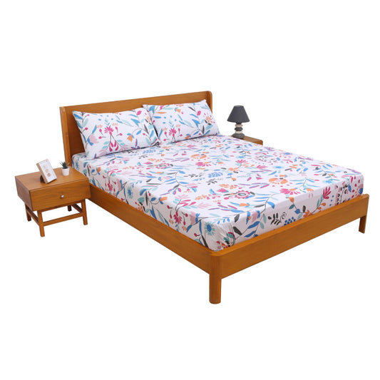 Multi Jaal Double Bed Sheet with Pillow Covers – 96x102 Inches