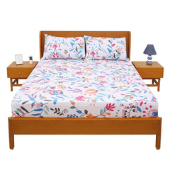 Multi Jaal Double Bed Sheet with Pillow Covers – 96x102 Inches